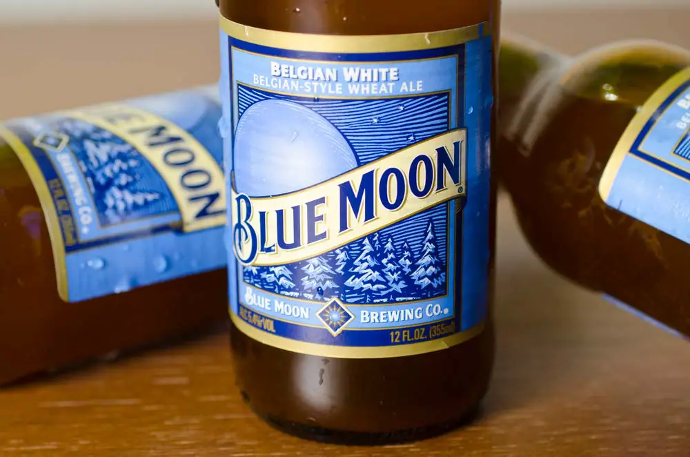 Bottles of Blue Moon Beer